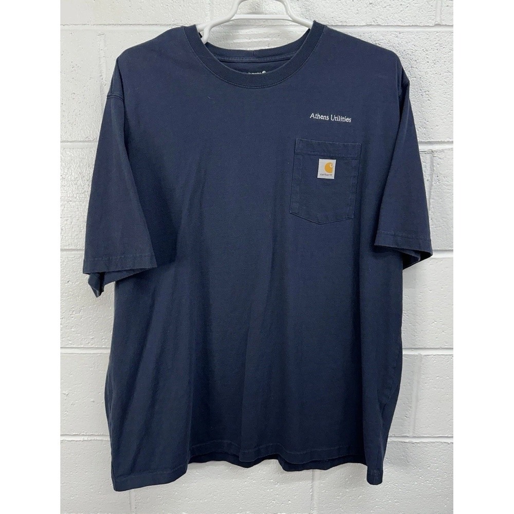 Carhartt Men'S K87-NVY 2XL Loose Fit Short Sleeve T-Shirt - Navy *LOGO